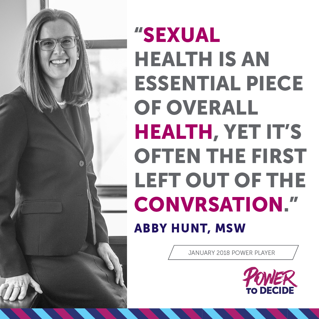 A quote and headshot from Abby Hunt. 