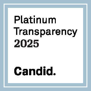 A seal certifying that Power to Decide has the Platinum Transparency Candid Seal 2025.