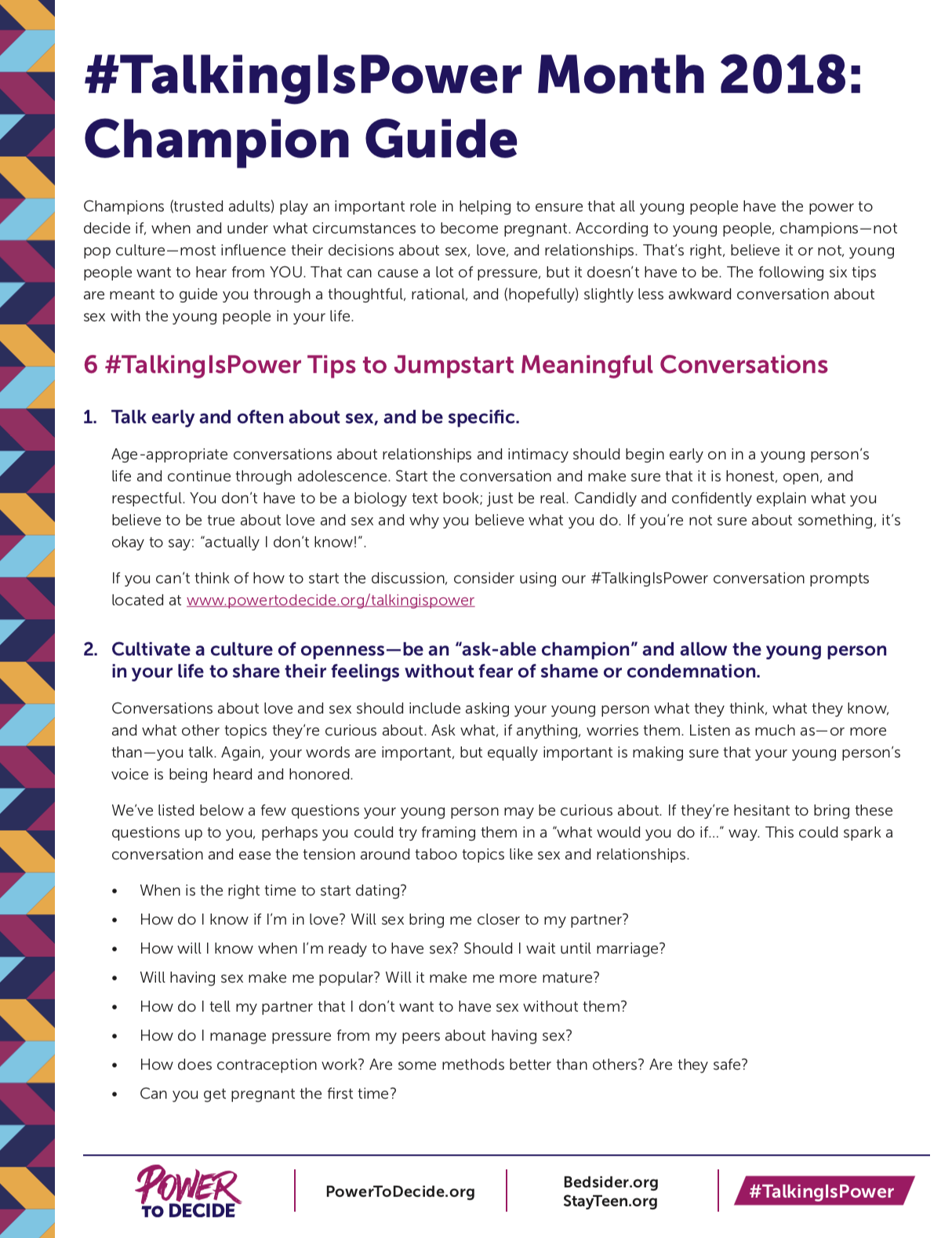 #TalkingIsPower: 2018 Champion Guide