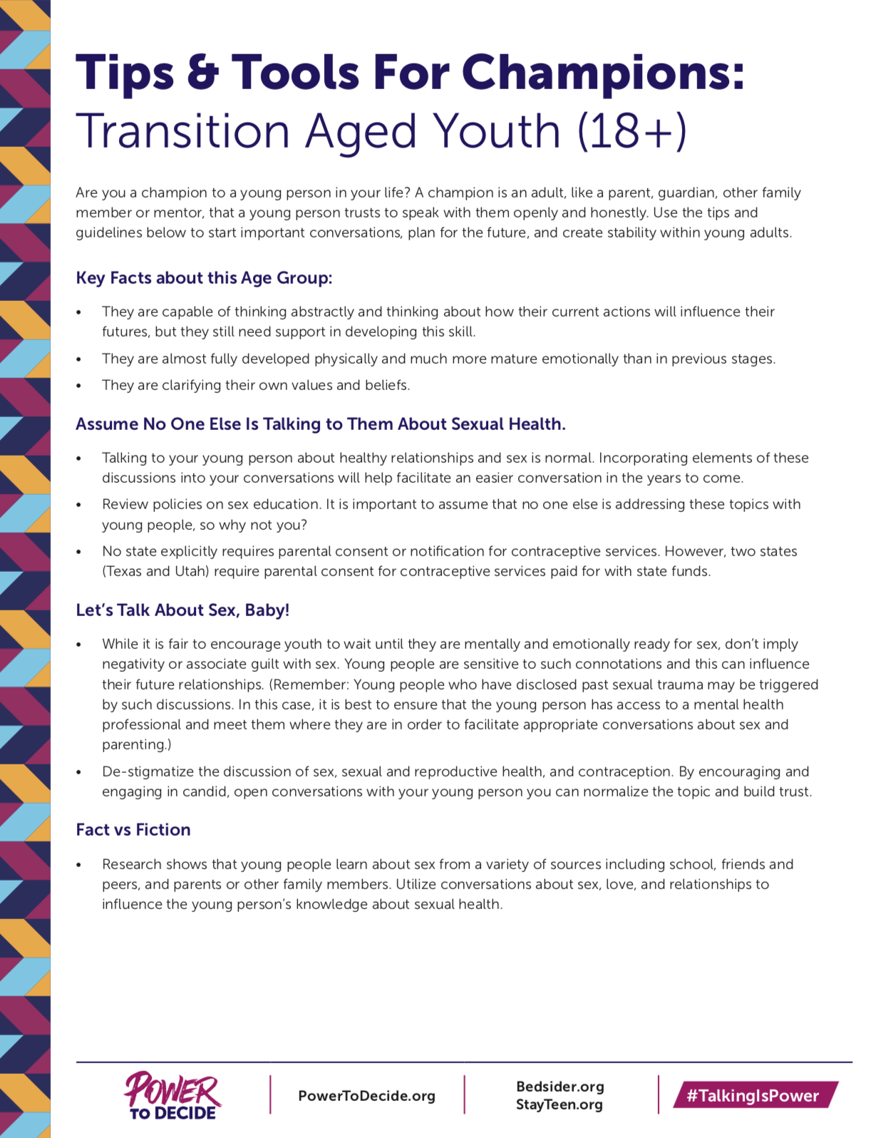 Tips & Tools For Trusted Adults: 18+