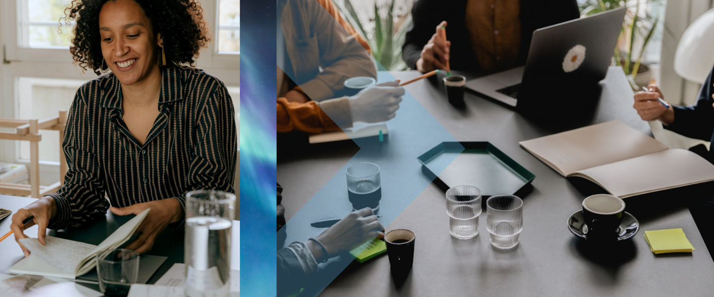 Leadership, desk photos, people working