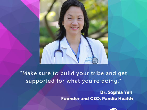 A picture of Yen alongside a quote from the interview. 