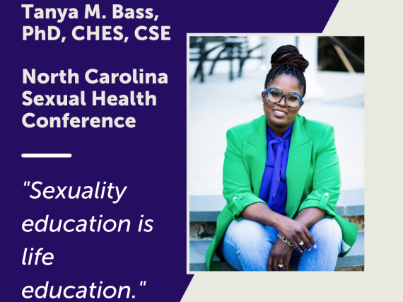 A photo of Tanya Bass and a quote from the interview, "Sexuality education is life education."