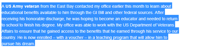 Real example of a constituent issue that was resolved after contacting their member of Congress' office